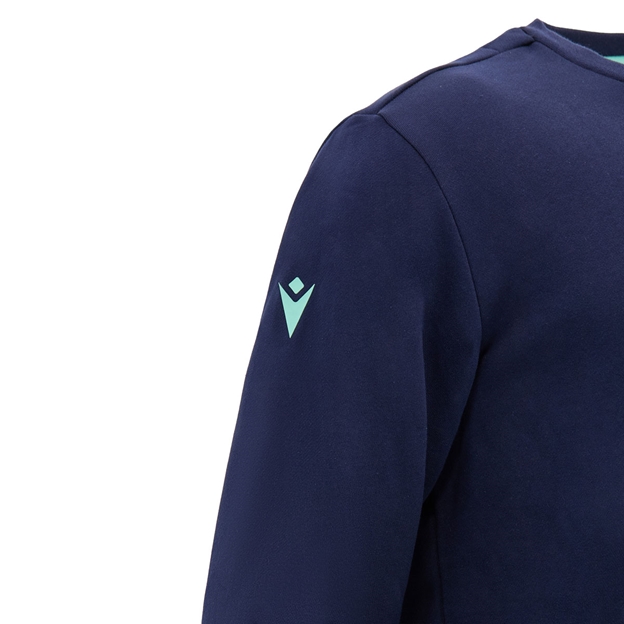 Scotland Mens Leisure Sweatshirt 26/27 Navy and Green - Macron Logo Close-up