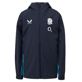 England Kids Performance Shower Jacket 25_26 Inkwell_Storm Blue - Front