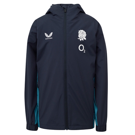 England Kids Performance Shower Jacket 25_26 Inkwell_Storm Blue - Front