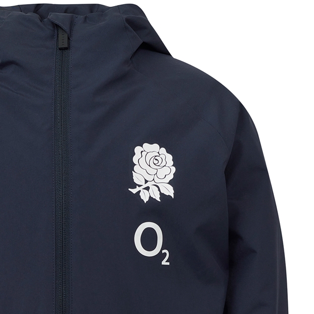 England Kids Performance Shower Jacket 25_26 Inkwell_Storm Blue - RFU Rose