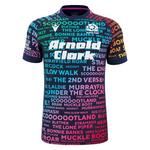 Scotland Mens Training Rugby Shirt 25/26 Rainbow - Front Scotland Mens Training Rugby Shirt 25/26 Rainbow - Front
