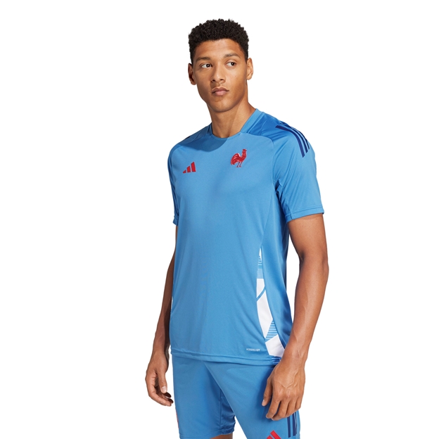 France adidas Mens Performance T-Shirt - Focus Blue 2024 - Model Front