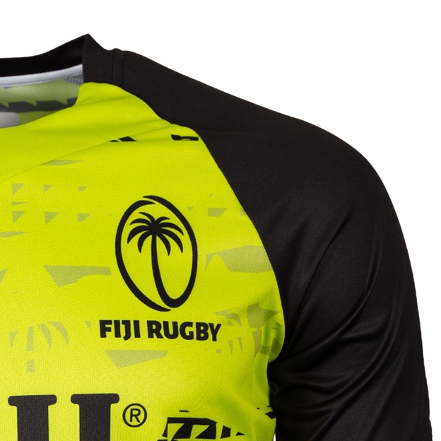 Fiji Mens Training T-Shirt 26/27 Lime - Fiji Rugby Close-up