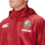 British and Irish Lions Mens Lightweight Rain Jacket Red - Model Close-up 