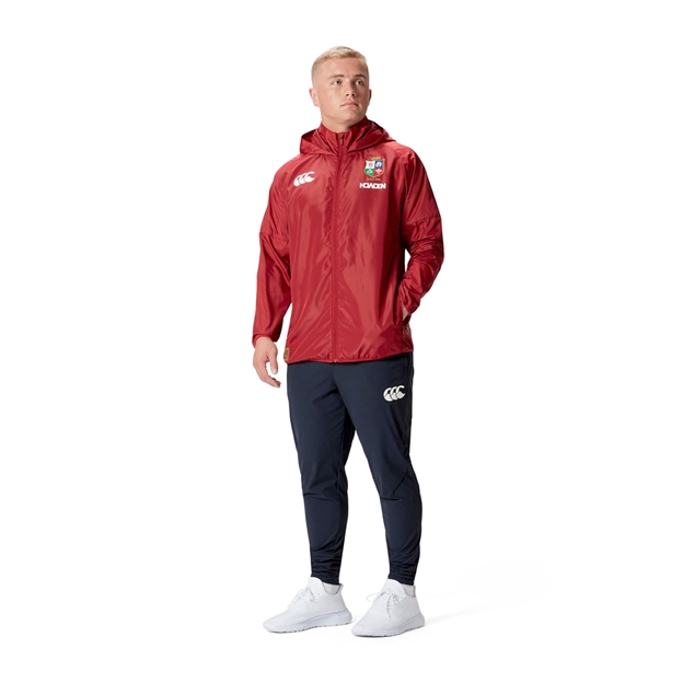 British and Irish Lions Mens Lightweight Rain Jacket Red - Model