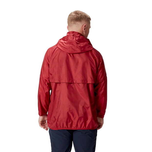 British and Irish Lions Mens Lightweight Rain Jacket Red - Model Back