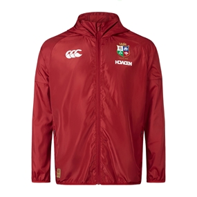 British and Irish Lions Mens Lightweight Rain Jacket Red - Front