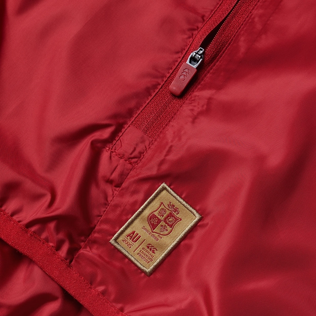 British and Irish Lions Mens Lightweight Rain Jacket Red - Official