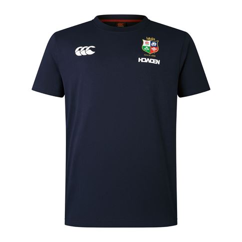 British and Irish Lions Mens Cotton T-Shirt Navy - Front British and Irish Lions Mens Cotton T-Shirt Navy - Front