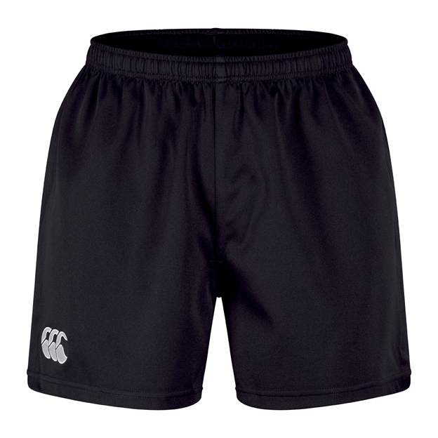 Canterbury Mens Polyester Professional Rugby Match Shorts 2.0 Black - Front View