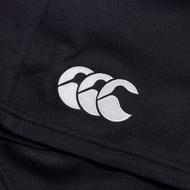 Canterbury Mens Polyester Professional Rugby Match Shorts 2.0 Black - CCC Logo Embroidery Close-up