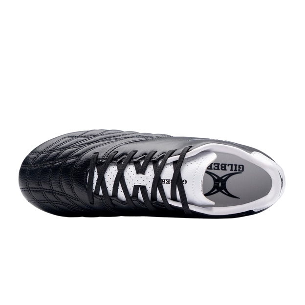 Gilbert Kids Sidestep Icon 6 Stud Soft Ground Rugby Boots Black - Top View
