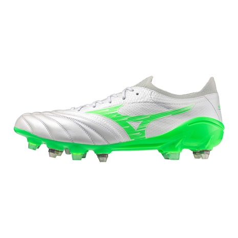 Mizuno Adults Morelia Neo IV Beta Elite Mixed Stud Soft Ground Rugby Boots - White-Green