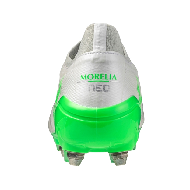 Mizuno Adults Morelia Neo IV Beta Elite Mixed Stud Soft Ground Rugby Boots - White-Green