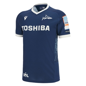 Sale Sharks Mens Home Rugby Shirt 25/26 Navy - Front View