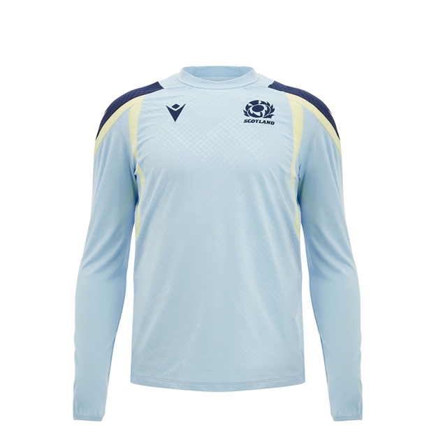 Scotland Kids Training Sweatshirt 26/27 Blue and Sand - Front View