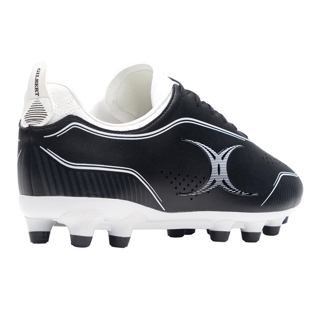 Gilbert Cage Torq MSX Firm Ground Rugby Boots Black - Heel