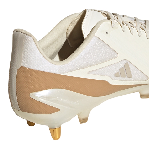 Adizero RS15 Pro Soft Ground Rugby Boots Off White - Heel