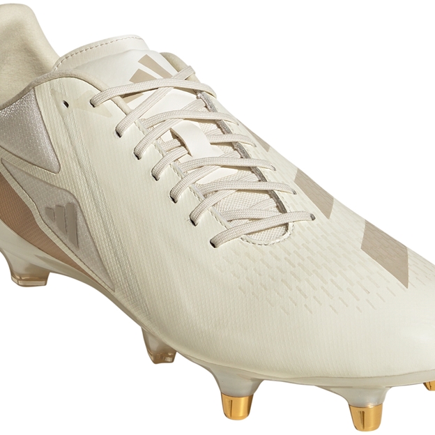 Adizero RS15 Pro Soft Ground Rugby Boots Off White - Lacing