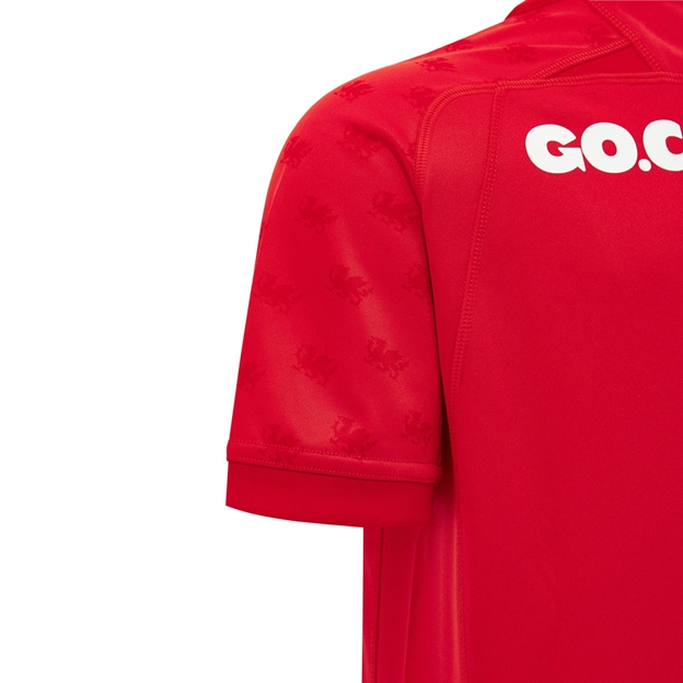 Wales Womens Home Rugby Shirt 26/27 Red - Sleeve Close-up