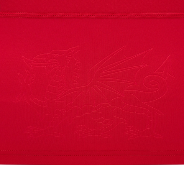 Wales Womens Home Rugby Shirt 26/27 Red - Embossed Dragon Close-up