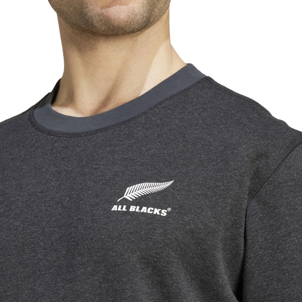 All Blacks Mens Sweatshirt Black - Model Close-up Logo