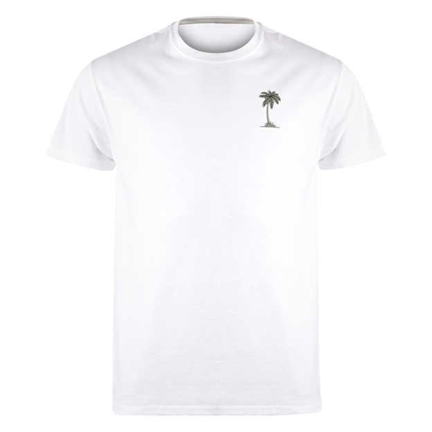Fiji Mens Classic Printed T-Shirt White - Front