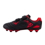 Optimum Kids Razor Velcro Moulded Stud Rugby boots - Black and Red - Instep 