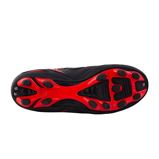 Optimum Kids Razor Velcro Moulded Stud Rugby boots - Black and Red - Sole