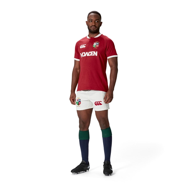 British and Irish Lions Mens Match Shorts - Cream - Model Front Full