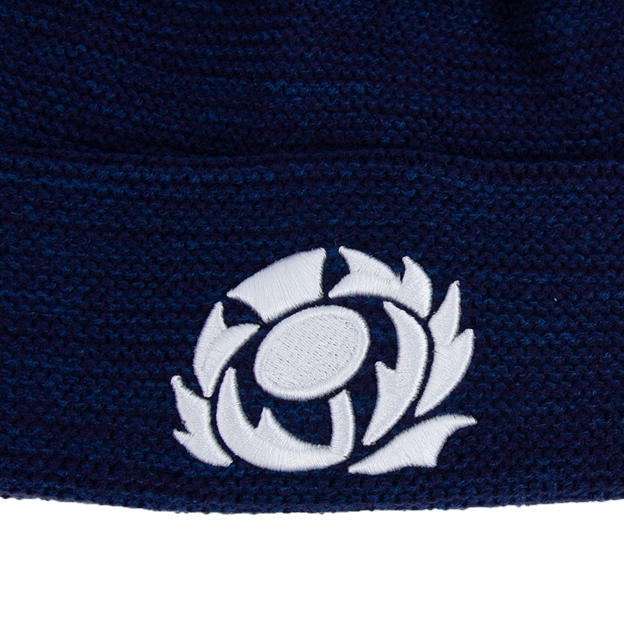 Scotland Adults Pom Pom Beanie 25/26 Navy - 3D Embroidered Thistle