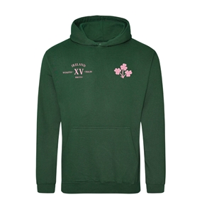 Womens World Cup Ireland Kids Classic Hoodie Bottle Green - Front
