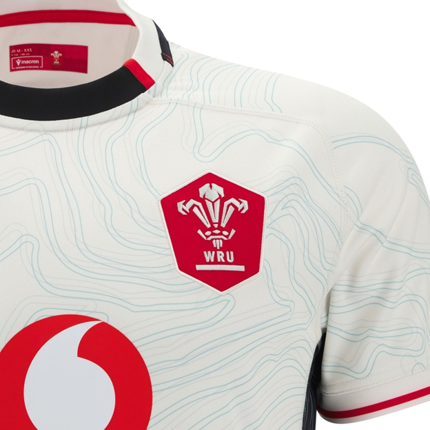 Wales Junior Away Rugby Shirt 25/26 White - WRU Embroidered Badge