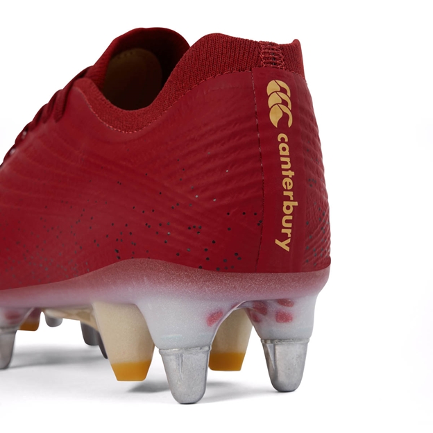 Canterbury Stampede Groundbreak Elite Soft Ground Rugby Boots Red - Heel