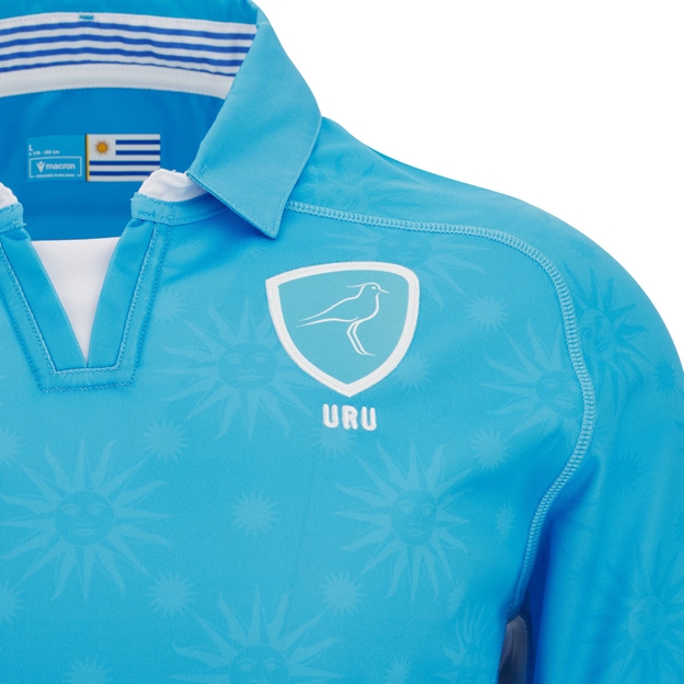 Uruguay Junior Home Rugby Shirt 25/26 Sky Blue - National Crest Close-up