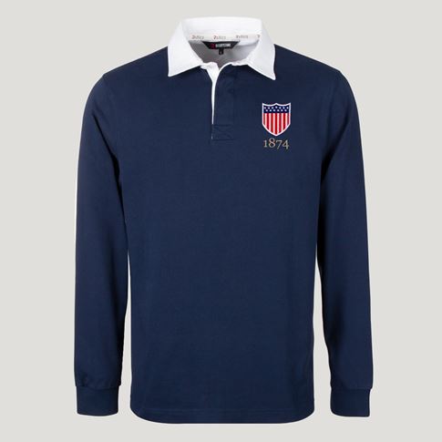 USA 1874 Heritage Pure Cotton Rugby Shirt – Long Sleeve Navy
