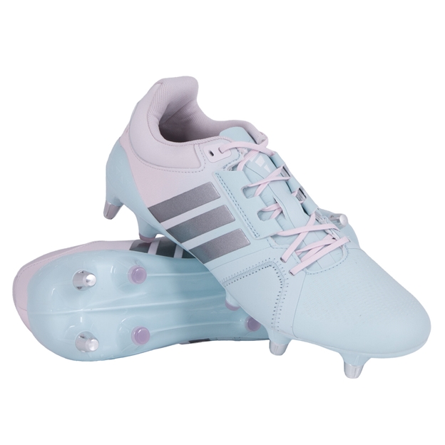 Adidas Womens RS15 Avaglide Soft Ground Rugby Boots Ice Blue - Front View