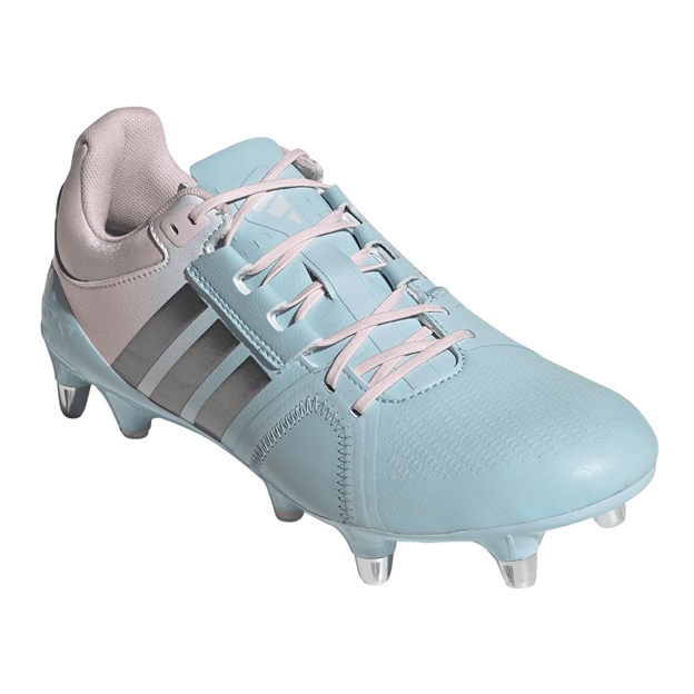 Adidas Womens RS15 Avaglide Soft Ground Rugby Boots Ice Blue - Front View
