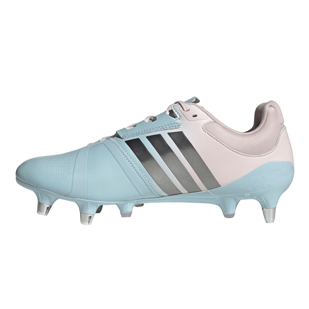 Adidas Womens RS15 Avaglide Soft Ground Rugby Boots Ice Blue - Instep View