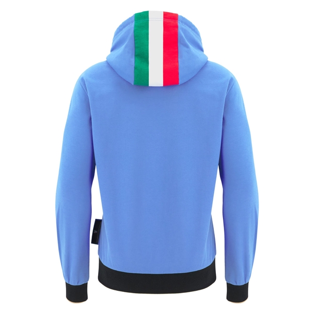 Italy Mens Supporters Cotton Hoody 25/26 Blue/Black - Back