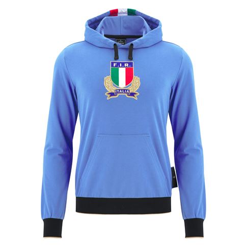 Italy Mens Supporters Cotton Hoody 25/26 Blue/Black - Front Italy Mens Supporters Cotton Hoody 25/26 Blue/Black - Front