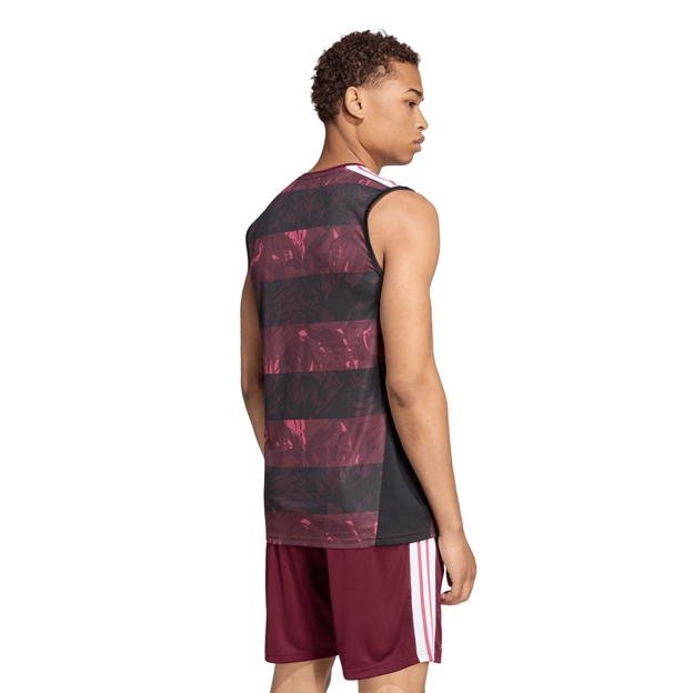 All Blacks Mens 'Greatest Rivalry' Training Vest 26/27 Maroon - Model Back View