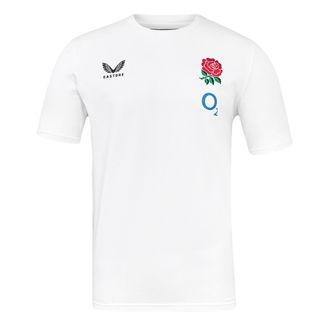 England Mens Travel Short Sleeve Tee 25-26 Bright White - Front