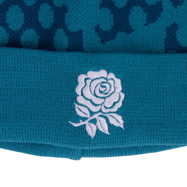 England Training Bobble Hat 26/27 Blue - Rose Close-up