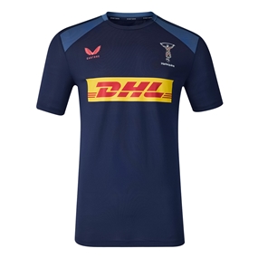 Harlequins Mens Performance T-Shirt 26/27 Navy and Ensign Blue - Front View