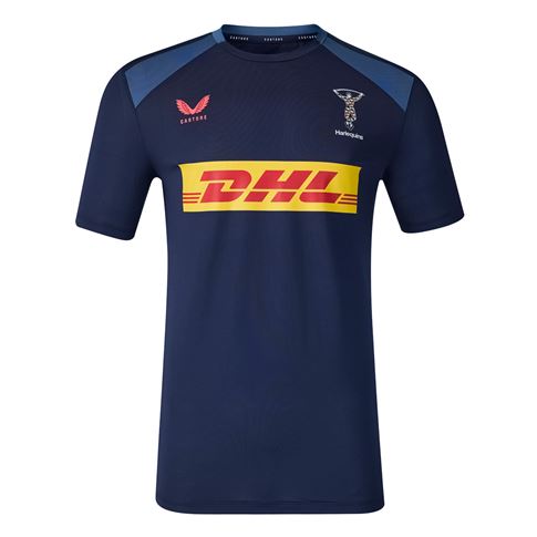 Harlequins Mens Performance T-Shirt 26/27 Navy and Ensign Blue - Front View