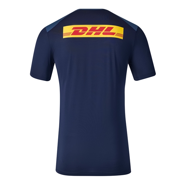 Harlequins Mens Performance T-Shirt 26/27 Navy and Ensign Blue - Back View
