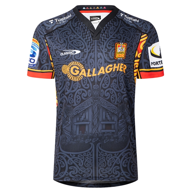 Chiefs Mens Home Rugby Shirt 2026 Black - Front