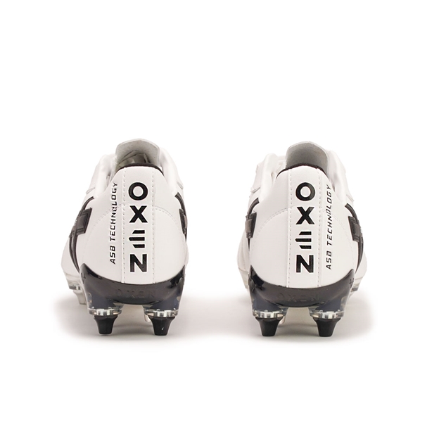 Oxen Kids Raptor Elite Mix Stud Rugby Boots White - Heel
