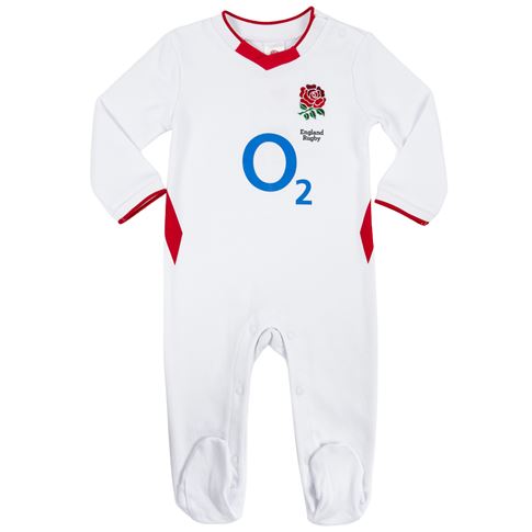 England Baby Home Kit Sleepsuit 25/26 White - Front View England Baby Home Kit Sleepsuit 25/26 White - Front View